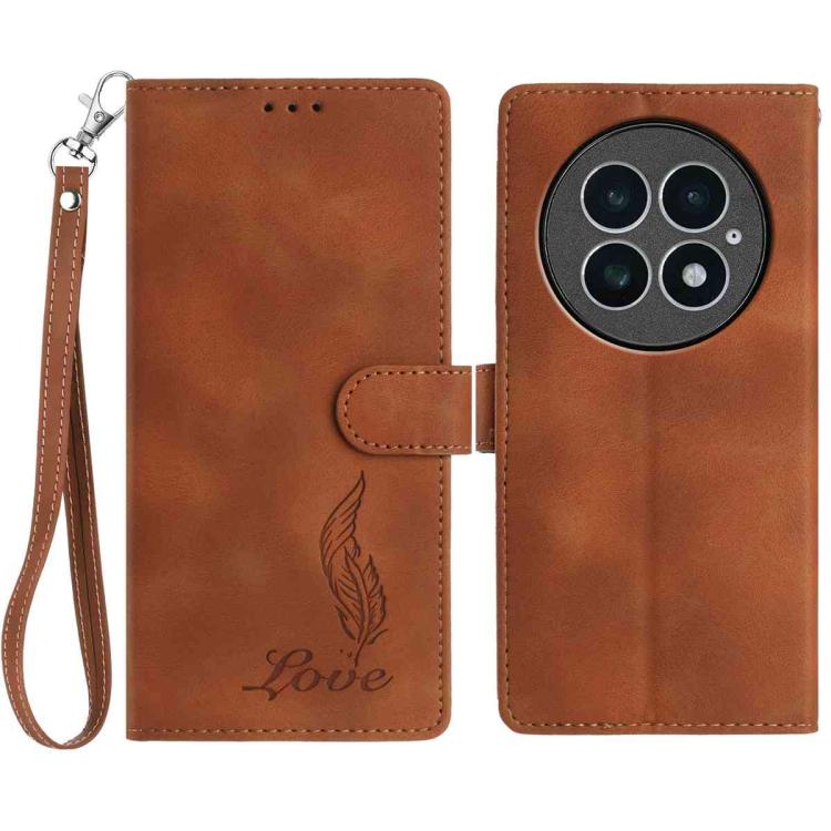 Skin Feel Embossed Feather Leather Phone Case, For OnePlus Nord CE5, For OnePlus 13