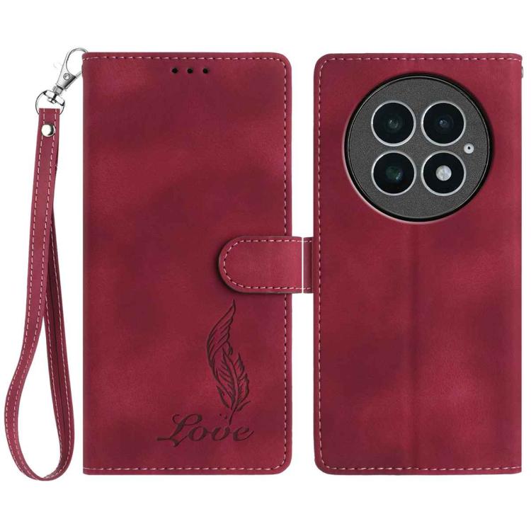 Skin Feel Embossed Feather Leather Phone Case, For OnePlus Nord CE5, For OnePlus 13