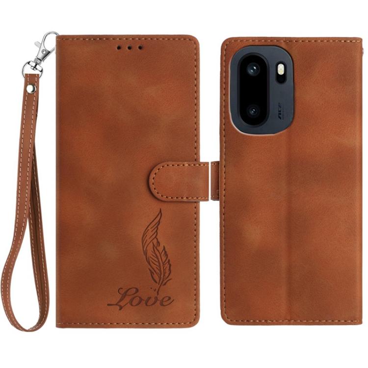 Skin Feel Embossed Feather Leather Phone Case, For OnePlus Ace 6, For OnePlus 15, For OnePlus Nord 5