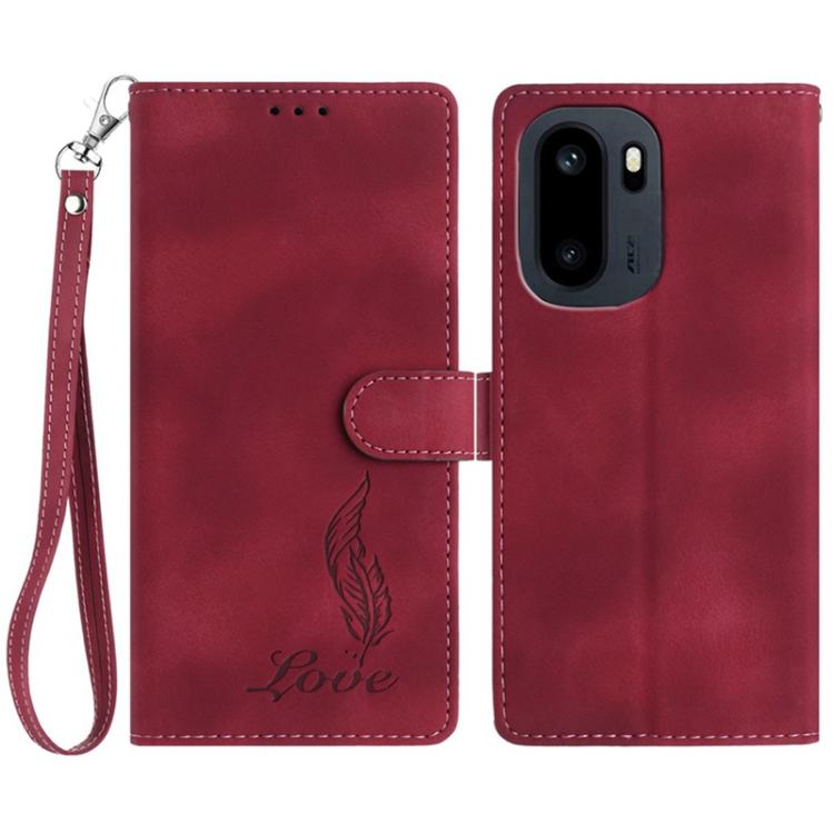 Skin Feel Embossed Feather Leather Phone Case, For OnePlus Ace 6, For OnePlus 15, For OnePlus Nord 5