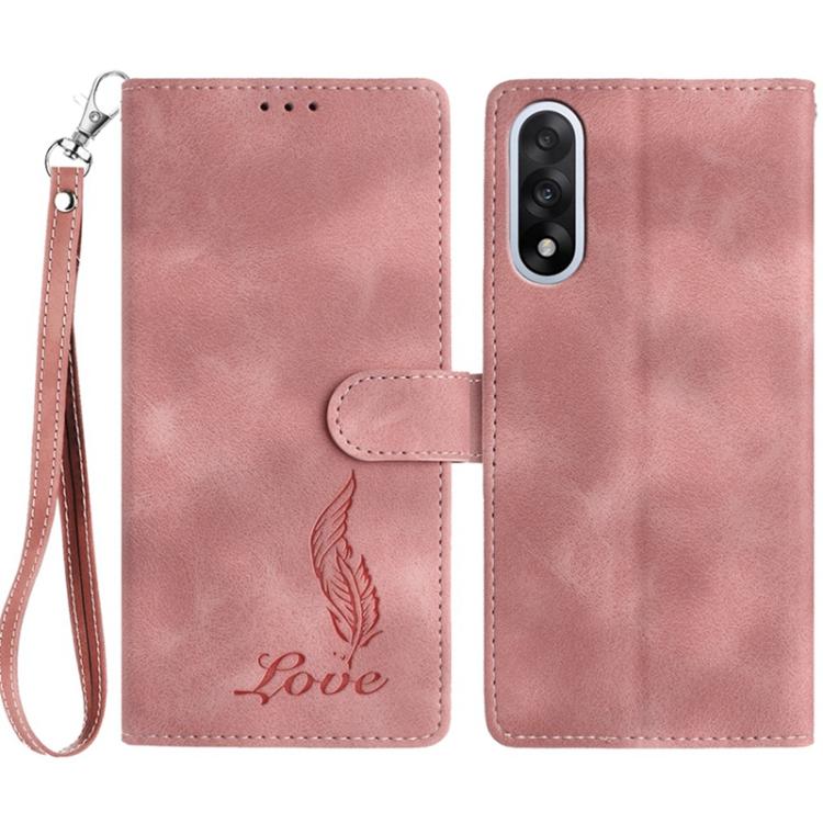 Skin Feel Embossed Feather Leather Phone Case, For OnePlus Ace 6, For OnePlus 15, For OnePlus Nord 5