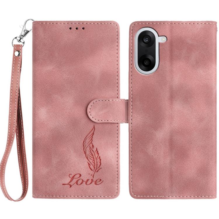Skin Feel Embossed Feather Leather Phone Case, For OnePlus Nord CE5, For OnePlus 13