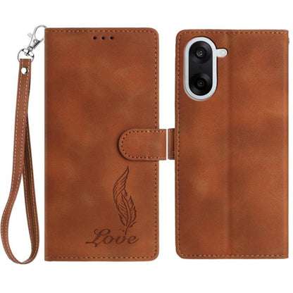 Skin Feel Embossed Feather Leather Phone Case, For OnePlus Nord CE5, For OnePlus 13