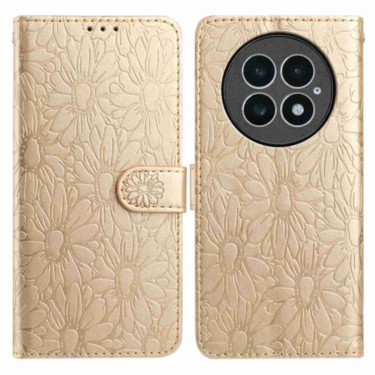 Daisy Embossed Leather Phone Case, For OnePlus 13