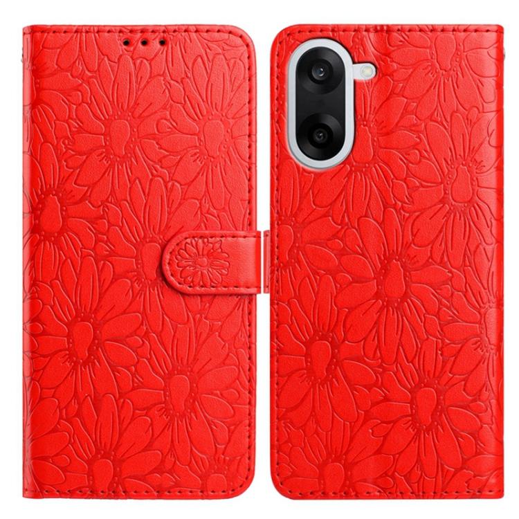 Daisy Embossed Leather Phone Case, For OnePlus Nord 5, For OnePlus Nord CE5
