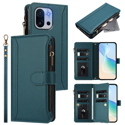 Magnetic Closure 9 Card Slots Zipper Leather Case with Hand Strap, For OnePlus Ace 5 Racing, For OnePlus 13T 5G, For OnePlus 13R / Ace 5 Pro 5G, For OnePlus 13