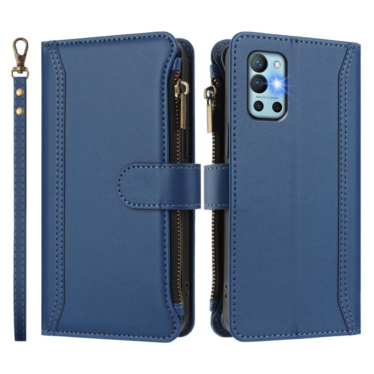 Magnetic Closure 9 Card Slots Zipper Leather Case with Hand Strap, For OnePlus 9R / 8T, For OnePlus Nord 2 5G, For OnePlus 9 Pro, For OnePlus 9