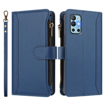 Magnetic Closure 9 Card Slots Zipper Leather Case with Hand Strap, For OnePlus 9R / 8T, For OnePlus Nord 2 5G, For OnePlus 9 Pro, For OnePlus 9