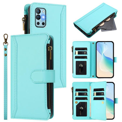 Magnetic Closure 9 Card Slots Zipper Leather Case with Hand Strap, For OnePlus 9R / 8T, For OnePlus Nord 2 5G, For OnePlus 9 Pro, For OnePlus 9