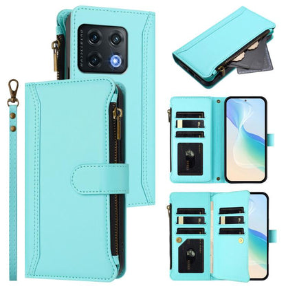 Magnetic Closure 9 Card Slots Zipper Leather Case with Hand Strap, For OnePlus 10R / Ace, For OnePlus Nord CE 2 5G, For OnePlus 10 Pro 5G, For OnePlus Nord N200 5G