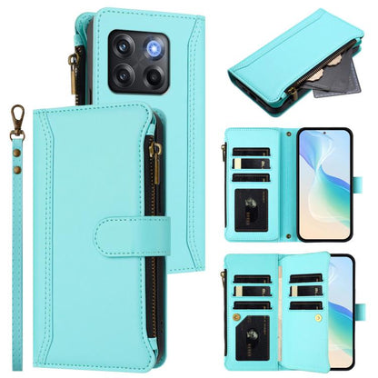 Magnetic Closure 9 Card Slots Zipper Leather Case with Hand Strap, For OnePlus 11, For OnePlus Nord N300, For OnePlus 10T 5G Global, For OnePlus Nord 2T