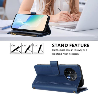 Magnetic Closure 9 Card Slots Zipper Leather Case with Hand Strap, For OnePlus 11, For OnePlus Nord N300, For OnePlus 10T 5G Global, For OnePlus Nord 2T