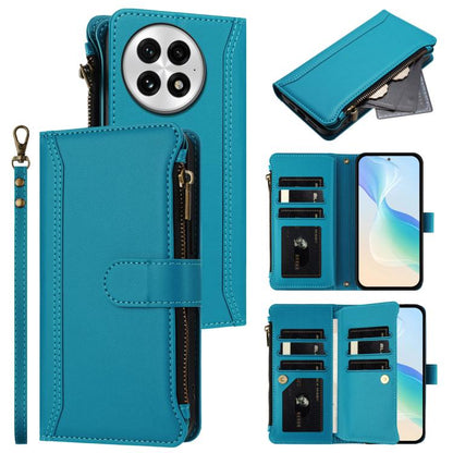 Magnetic Closure 9 Card Slots Zipper Leather Case with Hand Strap, For OnePlus Ace 5 Racing, For OnePlus 13T 5G, For OnePlus 13R / Ace 5 Pro 5G, For OnePlus 13