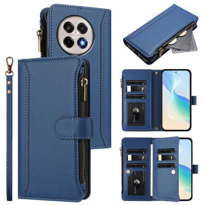 Magnetic Closure 9 Card Slots Zipper Leather Case with Hand Strap, For OnePlus Ace 5 Racing, For OnePlus 13T 5G, For OnePlus 13R / Ace 5 Pro 5G, For OnePlus 13