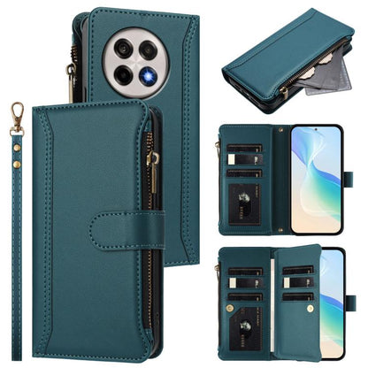 Magnetic Closure 9 Card Slots Zipper Leather Case with Hand Strap, For OnePlus Ace 5 Racing, For OnePlus 13T 5G, For OnePlus 13R / Ace 5 Pro 5G, For OnePlus 13