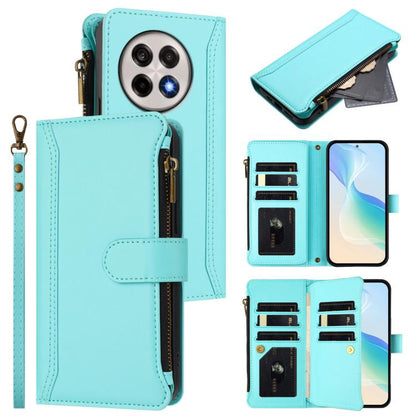 Magnetic Closure 9 Card Slots Zipper Leather Case with Hand Strap, For OnePlus Ace 5 Racing, For OnePlus 13T 5G, For OnePlus 13R / Ace 5 Pro 5G, For OnePlus 13