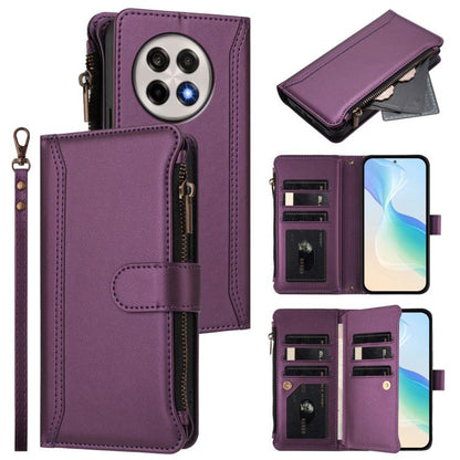 Magnetic Closure 9 Card Slots Zipper Leather Case with Hand Strap, For OnePlus Ace 5 Racing, For OnePlus 13T 5G, For OnePlus 13R / Ace 5 Pro 5G, For OnePlus 13