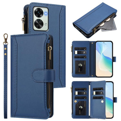 Magnetic Closure 9 Card Slots Zipper Leather Case with Hand Strap, For OnePlus 11, For OnePlus Nord N300, For OnePlus 10T 5G Global, For OnePlus Nord 2T