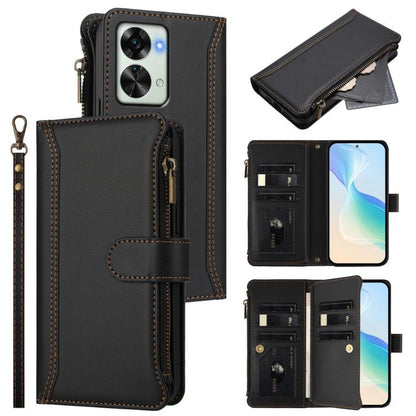 Magnetic Closure 9 Card Slots Zipper Leather Case with Hand Strap, For OnePlus 11, For OnePlus Nord N300, For OnePlus 10T 5G Global, For OnePlus Nord 2T