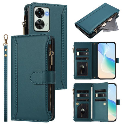 Magnetic Closure 9 Card Slots Zipper Leather Case with Hand Strap, For OnePlus 11, For OnePlus Nord N300, For OnePlus 10T 5G Global, For OnePlus Nord 2T