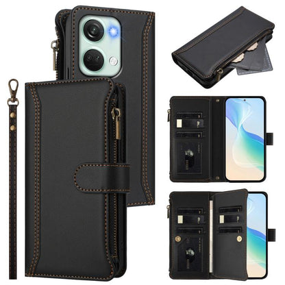 Magnetic Closure 9 Card Slots Zipper Leather Case with Hand Strap, For OnePlus Nord CE3 5G India, For OnePlus Nord CE 3 Lite 5G, For OnePlus Nord 3 / Ace 2V, For OnePlus 11R 5G Global