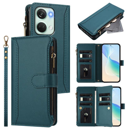 Magnetic Closure 9 Card Slots Zipper Leather Case with Hand Strap, For OnePlus Nord CE3 5G India, For OnePlus Nord CE 3 Lite 5G, For OnePlus Nord 3 / Ace 2V, For OnePlus 11R 5G Global