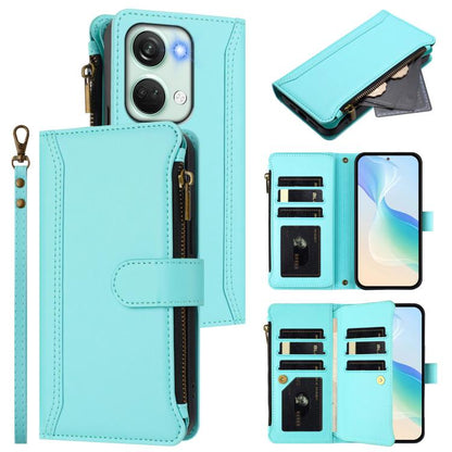 Magnetic Closure 9 Card Slots Zipper Leather Case with Hand Strap, For OnePlus Nord CE3 5G India, For OnePlus Nord CE 3 Lite 5G, For OnePlus Nord 3 / Ace 2V, For OnePlus 11R 5G Global