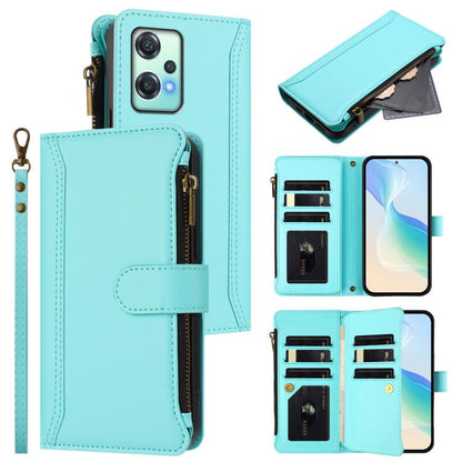 Magnetic Closure 9 Card Slots Zipper Leather Case with Hand Strap, For OnePlus Nord 4 5G Global, For OnePlus Nord CE4 Lite 5G Global, For OnePlus Nord CE 2 Lite 5G, For OnePlus Nord CE4 5G