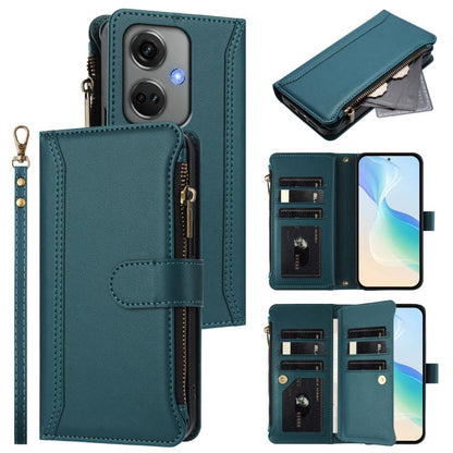 Magnetic Closure 9 Card Slots Zipper Leather Case with Hand Strap, For OnePlus Nord CE3 5G India, For OnePlus Nord CE 3 Lite 5G, For OnePlus Nord 3 / Ace 2V, For OnePlus 11R 5G Global