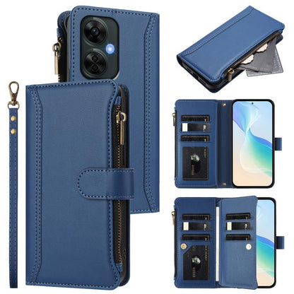 Magnetic Closure 9 Card Slots Zipper Leather Case with Hand Strap, For OnePlus Nord CE3 5G India, For OnePlus Nord CE 3 Lite 5G, For OnePlus Nord 3 / Ace 2V, For OnePlus 11R 5G Global