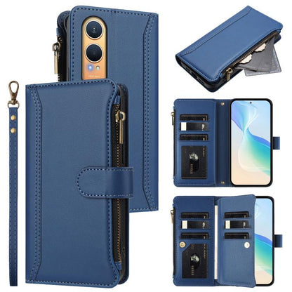 Magnetic Closure 9 Card Slots Zipper Leather Case with Hand Strap, For OnePlus Nord 4 5G Global, For OnePlus Nord CE4 Lite 5G Global, For OnePlus Nord CE 2 Lite 5G, For OnePlus Nord CE4 5G