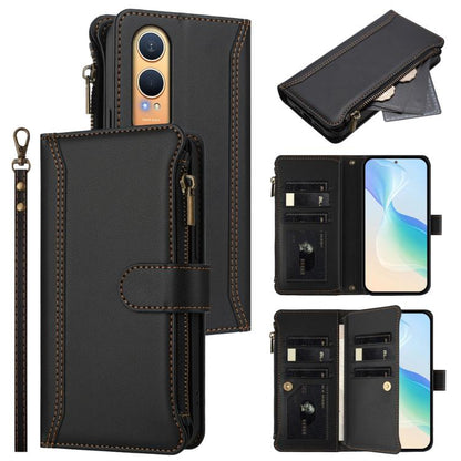Magnetic Closure 9 Card Slots Zipper Leather Case with Hand Strap, For OnePlus Nord 4 5G Global, For OnePlus Nord CE4 Lite 5G Global, For OnePlus Nord CE 2 Lite 5G, For OnePlus Nord CE4 5G