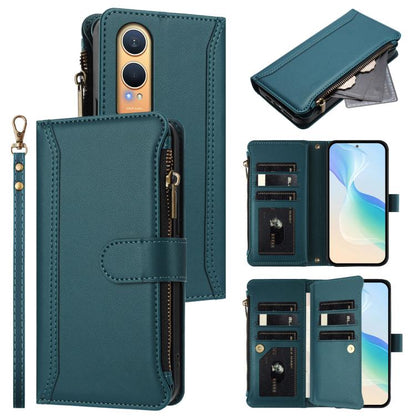 Magnetic Closure 9 Card Slots Zipper Leather Case with Hand Strap, For OnePlus Nord 4 5G Global, For OnePlus Nord CE4 Lite 5G Global, For OnePlus Nord CE 2 Lite 5G, For OnePlus Nord CE4 5G