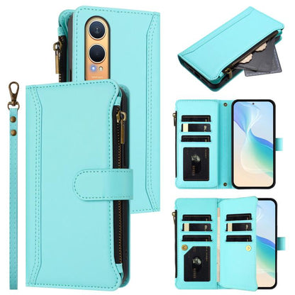 Magnetic Closure 9 Card Slots Zipper Leather Case with Hand Strap, For OnePlus Nord 4 5G Global, For OnePlus Nord CE4 Lite 5G Global, For OnePlus Nord CE 2 Lite 5G, For OnePlus Nord CE4 5G