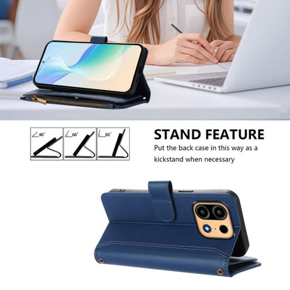 Magnetic Closure 9 Card Slots Zipper Leather Case with Hand Strap, For OnePlus Turbo 6X Pro 5G, For OnePlus Nord CE6 Lite, For OnePlus Turbo 6V / Turbo 6, For OnePlus Ace 5 Ultra