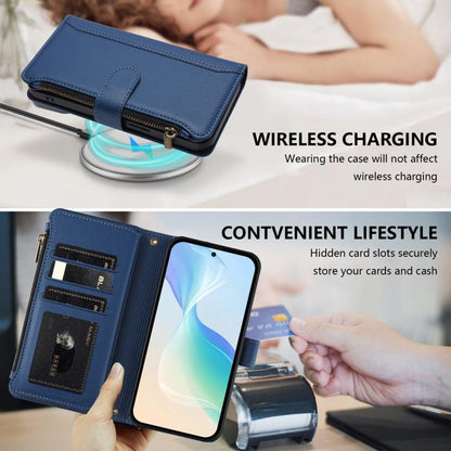Magnetic Closure 9 Card Slots Zipper Leather Case with Hand Strap, For OnePlus Turbo 6X Pro 5G, For OnePlus Nord CE6 Lite, For OnePlus Turbo 6V / Turbo 6, For OnePlus Ace 5 Ultra