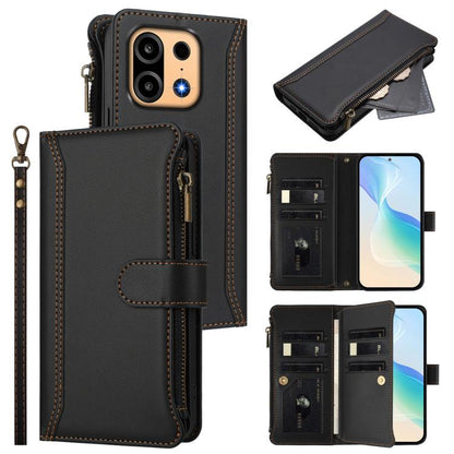 Magnetic Closure 9 Card Slots Zipper Leather Case with Hand Strap, For OnePlus Turbo 6X Pro 5G, For OnePlus Nord CE6 Lite, For OnePlus Turbo 6V / Turbo 6, For OnePlus Ace 5 Ultra