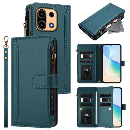 Magnetic Closure 9 Card Slots Zipper Leather Case with Hand Strap, For OnePlus Turbo 6X Pro 5G, For OnePlus Nord CE6 Lite, For OnePlus Turbo 6V / Turbo 6, For OnePlus Ace 5 Ultra