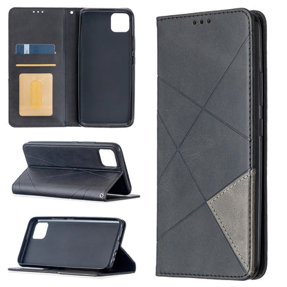 Rhombus Texture Horizontal Flip Magnetic Leather Case with Holder & Card Slots, For OPPO Realme C11, For OPPO Realme 6, For OPPO Realme 6 Pro, For OPPO Reno3 Pro