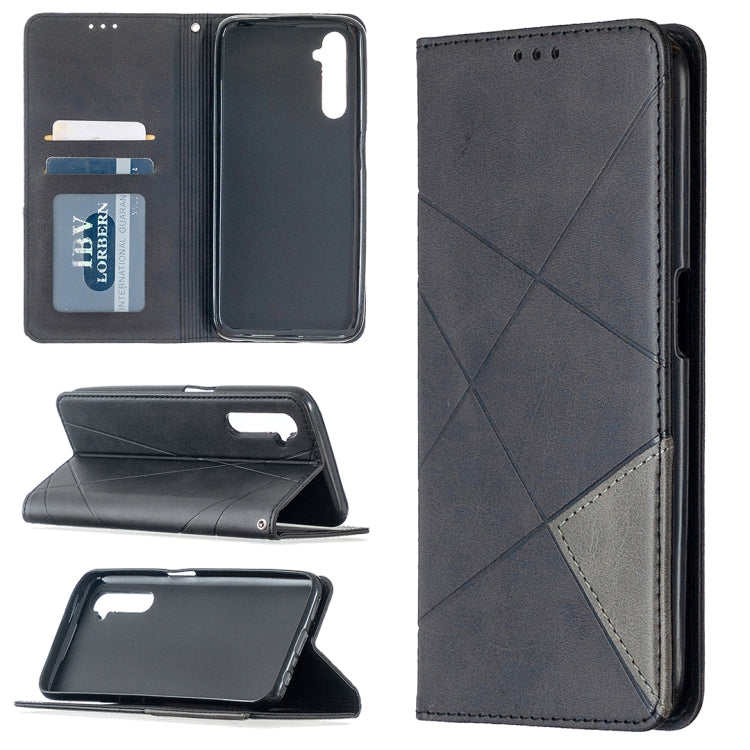 Rhombus Texture Horizontal Flip Magnetic Leather Case with Holder & Card Slots, For OPPO Realme C11, For OPPO Realme 6, For OPPO Realme 6 Pro, For OPPO Reno3 Pro