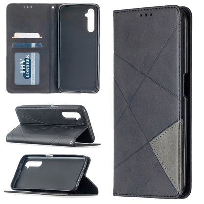 Rhombus Texture Horizontal Flip Magnetic Leather Case with Holder & Card Slots, For OPPO Realme C11, For OPPO Realme 6, For OPPO Realme 6 Pro, For OPPO Reno3 Pro