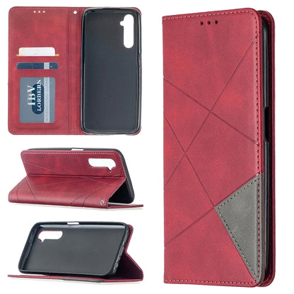 Rhombus Texture Horizontal Flip Magnetic Leather Case with Holder & Card Slots, For OPPO Realme C11, For OPPO Realme 6, For OPPO Realme 6 Pro, For OPPO Reno3 Pro