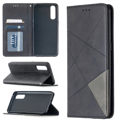 Rhombus Texture Horizontal Flip Magnetic Leather Case with Holder & Card Slots, For OPPO Realme C11, For OPPO Realme 6, For OPPO Realme 6 Pro, For OPPO Reno3 Pro
