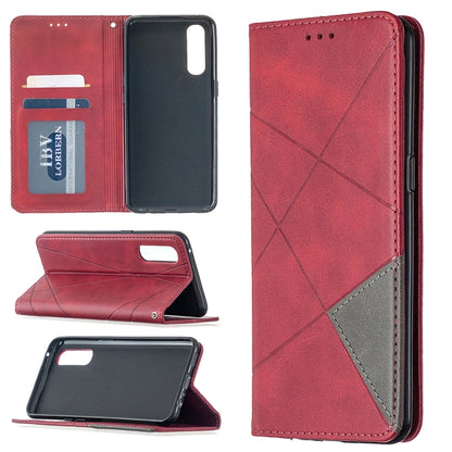 Rhombus Texture Horizontal Flip Magnetic Leather Case with Holder & Card Slots, For OPPO Realme C11, For OPPO Realme 6, For OPPO Realme 6 Pro, For OPPO Reno3 Pro