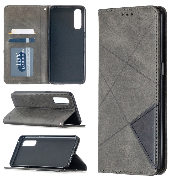 Rhombus Texture Horizontal Flip Magnetic Leather Case with Holder & Card Slots, For OPPO Realme C11, For OPPO Realme 6, For OPPO Realme 6 Pro, For OPPO Reno3 Pro