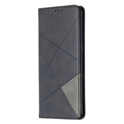 Rhombus Texture Horizontal Flip Magnetic Leather Case with Holder & Card Slots, For OPPO Reno4 Pro 5G