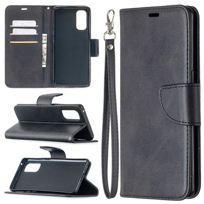 Retro Lambskin Texture Pure Color Horizontal Flip PU Leather Case, with Holder & Card Slots & Wallet & Lanyard, For OPPO Reno4 Pro 5G