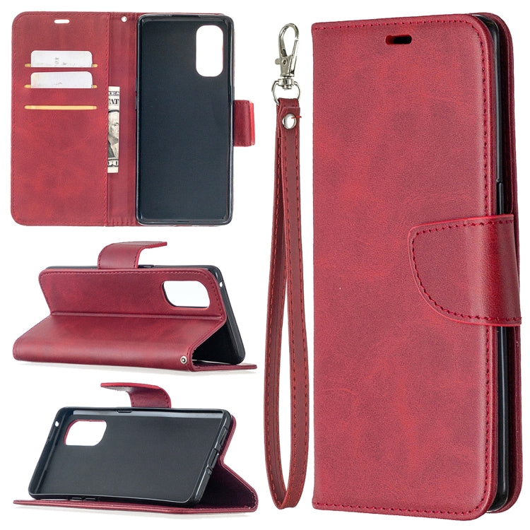 Retro Lambskin Texture Pure Color Horizontal Flip PU Leather Case, with Holder & Card Slots & Wallet & Lanyard, For OPPO Reno4 Pro 5G