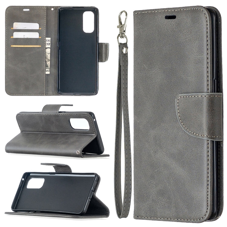 Retro Lambskin Texture Pure Color Horizontal Flip PU Leather Case, with Holder & Card Slots & Wallet & Lanyard, For OPPO Reno4 Pro 5G