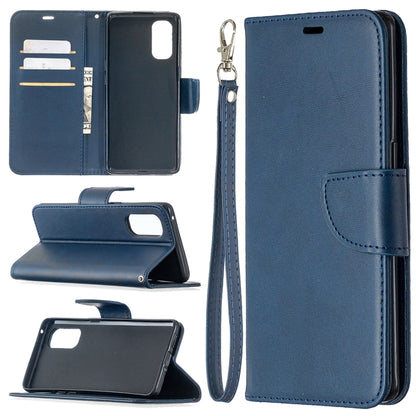 Retro Lambskin Texture Pure Color Horizontal Flip PU Leather Case, with Holder & Card Slots & Wallet & Lanyard, For OPPO Reno4 Pro 5G